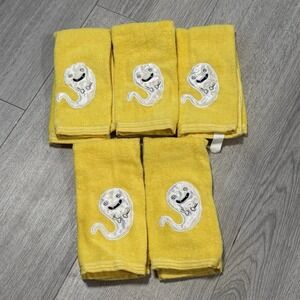 Halloween Ghost Hand Towels Yellow Set Of 5